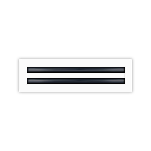 Front of 14x4 Modern Air Vent Cover White - 14x4 Standard Linear Slot Diffuser White - Texas Buildmart