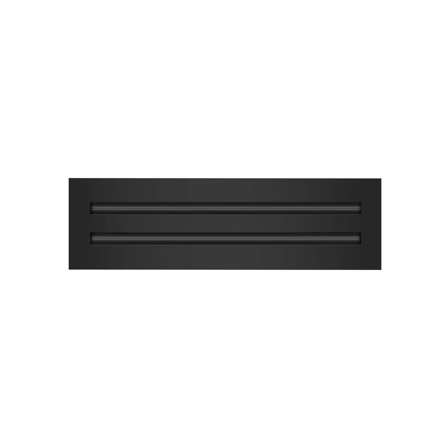 Front of 14x4 Modern Air Vent Cover Black - 14x4 Standard Linear Slot Diffuser Black - Texas Buildmart