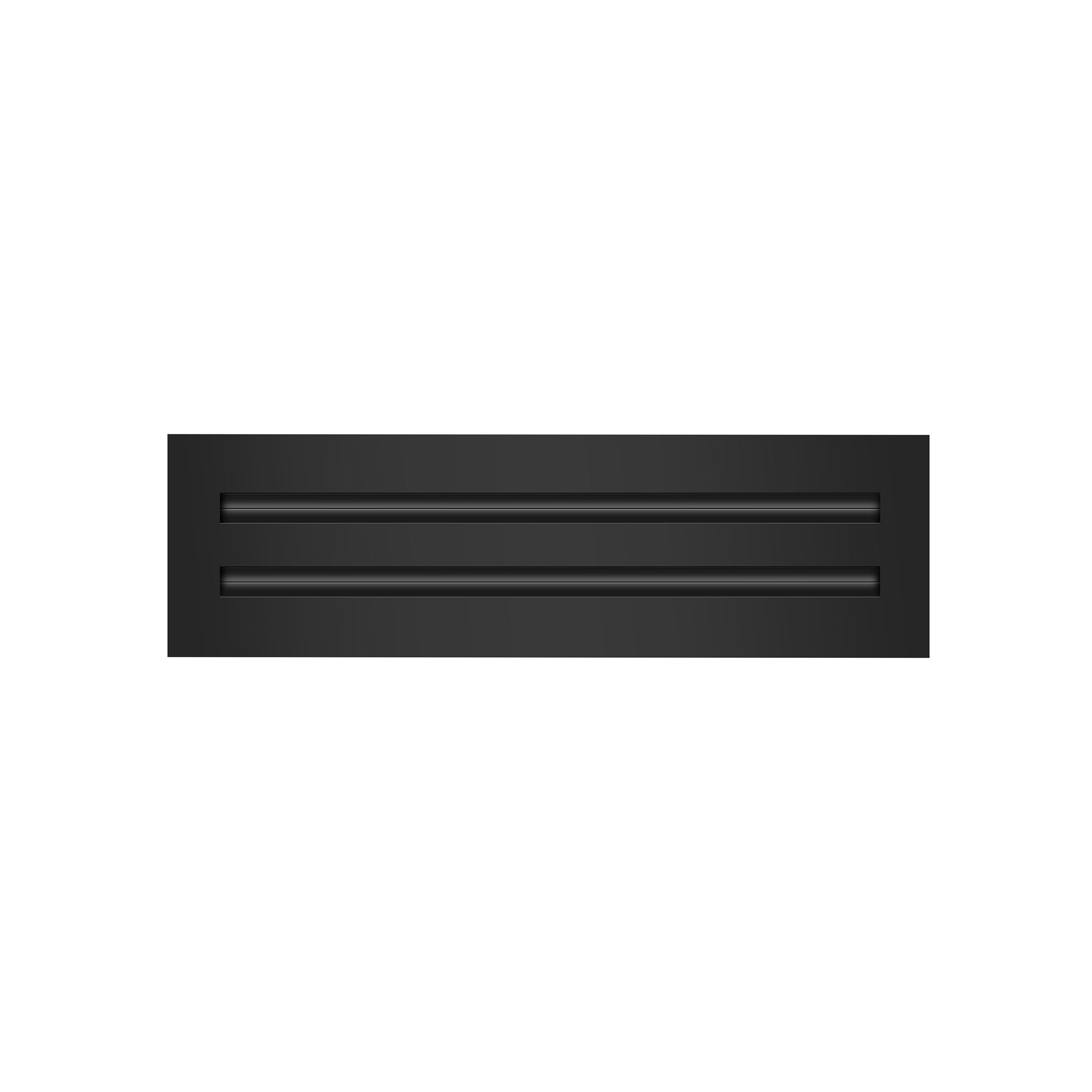 Front of 14x4 Modern Air Vent Cover Black - 14x4 Standard Linear Slot Diffuser Black - Texas Buildmart