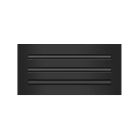 Front of 14x6 Modern Air Vent Cover Black - 14x6 Standard Linear Slot Diffuser Black - Texas Buildmart