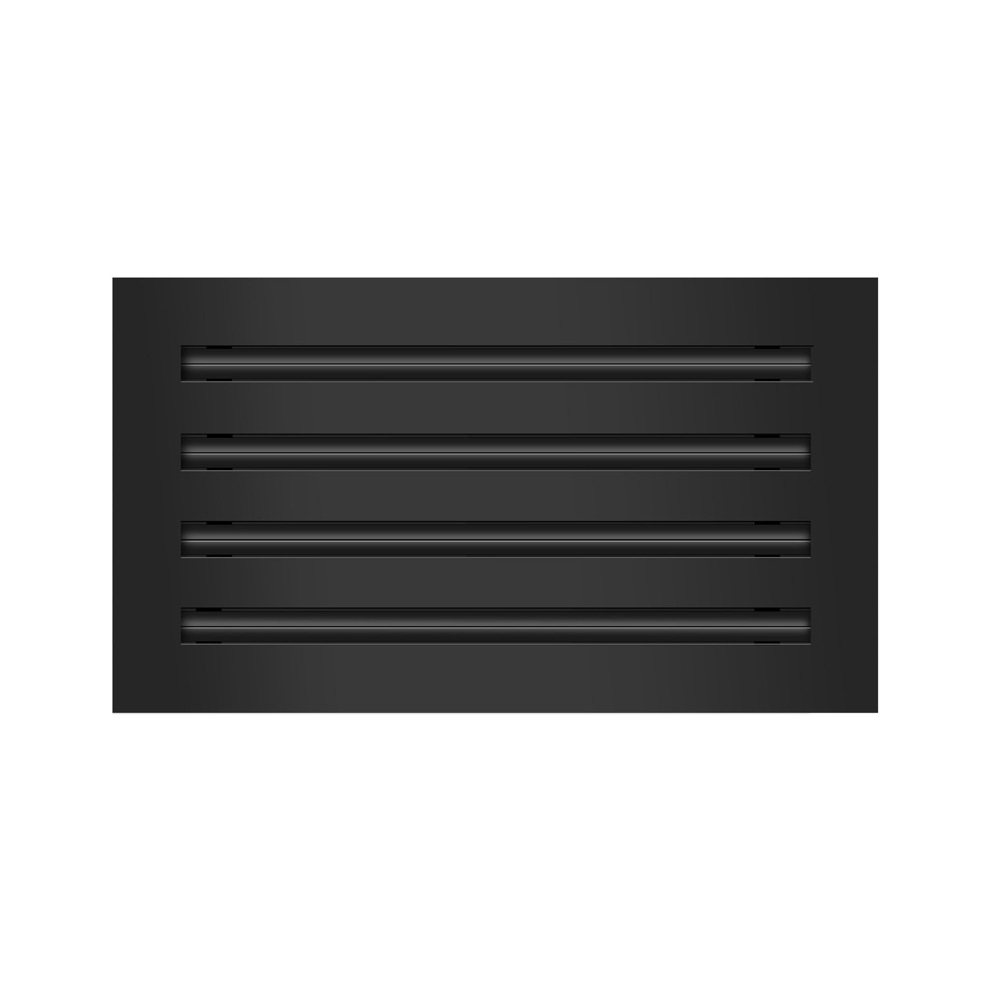 Front of 14x8 Modern Air Vent Cover Black - 14x8 Standard Linear Slot Diffuser Black - Texas Buildmart