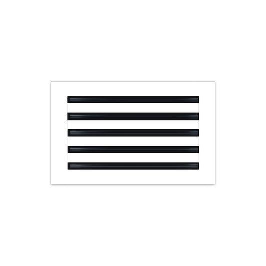 Front of 16x10 Modern Air Vent Cover White - 16x10 Standard Linear Slot Diffuser White - Texas Buildmart