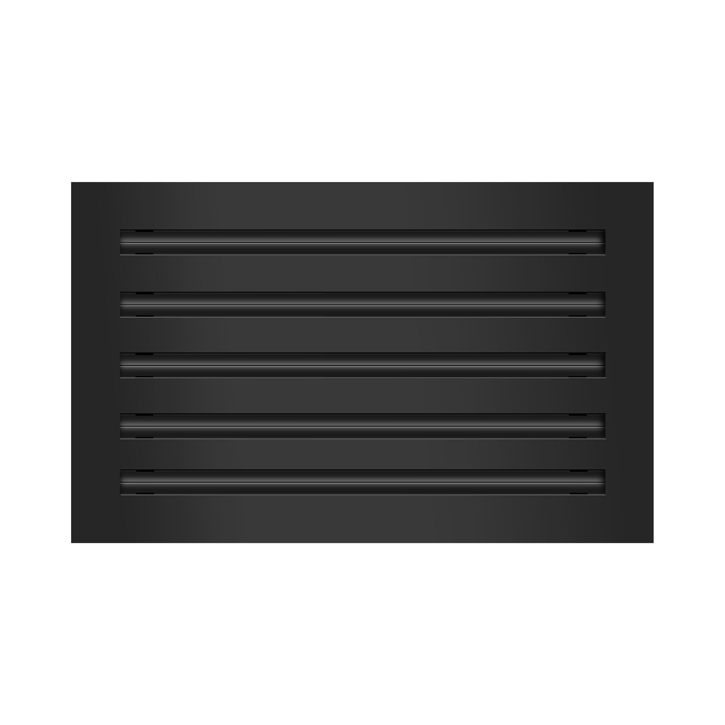 Front of 16x10 Modern Air Vent Cover Black - 16x10 Standard Linear Slot Diffuser Black - Texas Buildmart