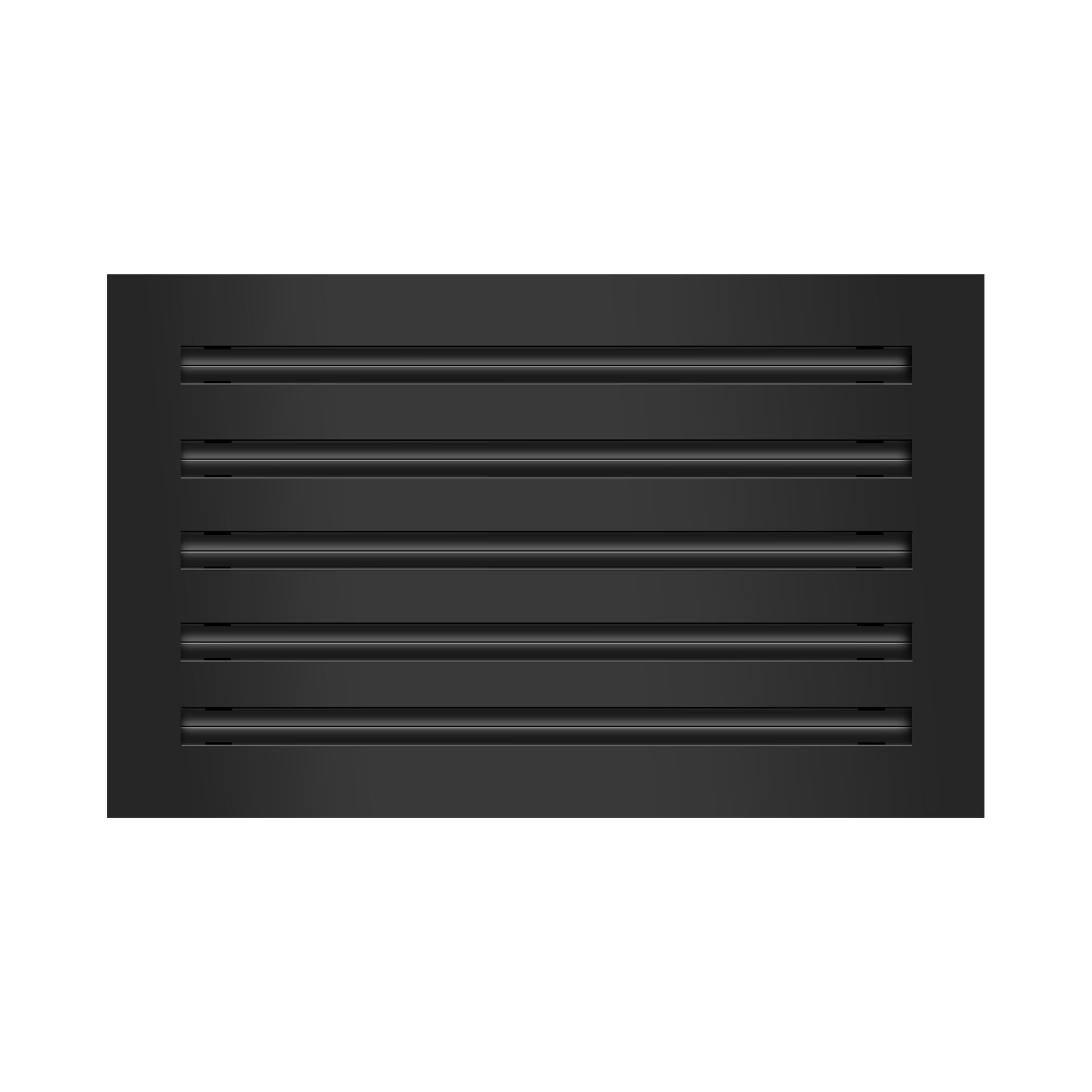 Front of 16x10 Modern Air Vent Cover Black - 16x10 Standard Linear Slot Diffuser Black - Texas Buildmart