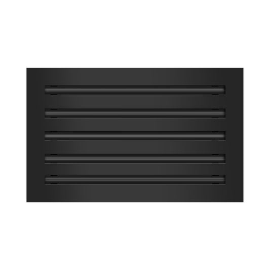 Front of 16x10 Modern Air Vent Cover Black - 16x10 Standard Linear Slot Diffuser Black - Texas Buildmart