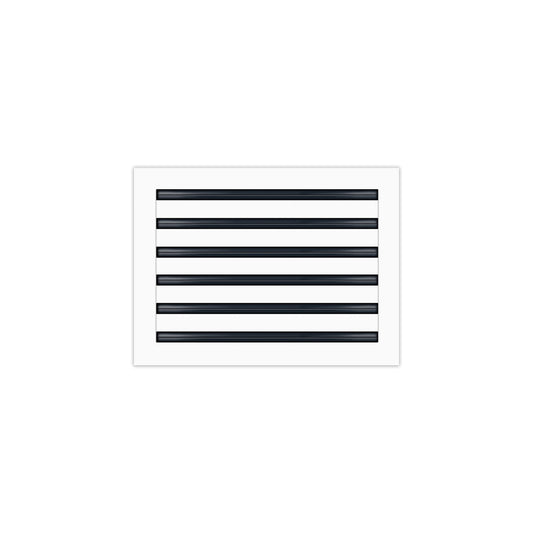 Front of 16x12 Modern Air Vent Cover White - 16x12 Standard Linear Slot Diffuser White - Texas Buildmart