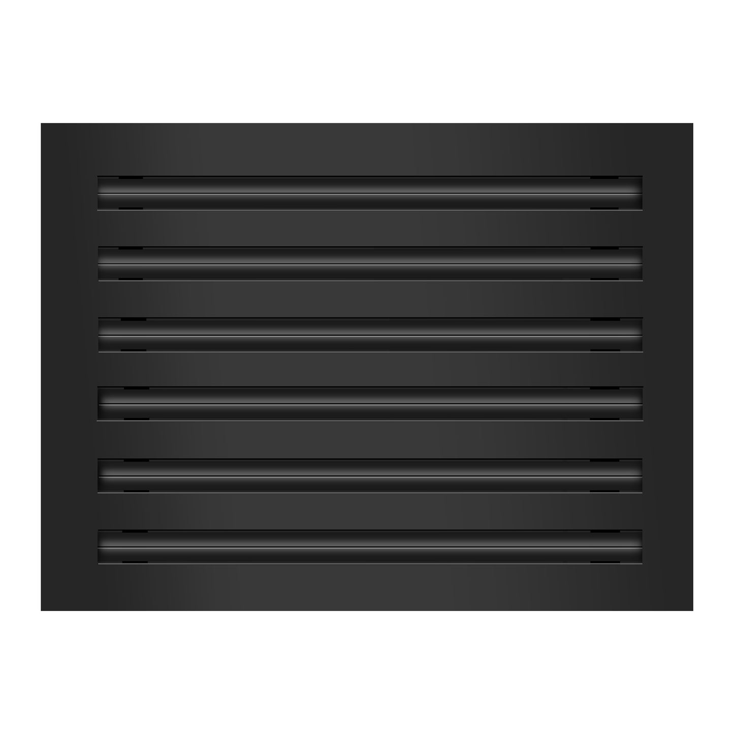Front of 16x12 Modern Air Vent Cover Black - 16x12 Standard Linear Slot Diffuser Black - Texas Buildmart