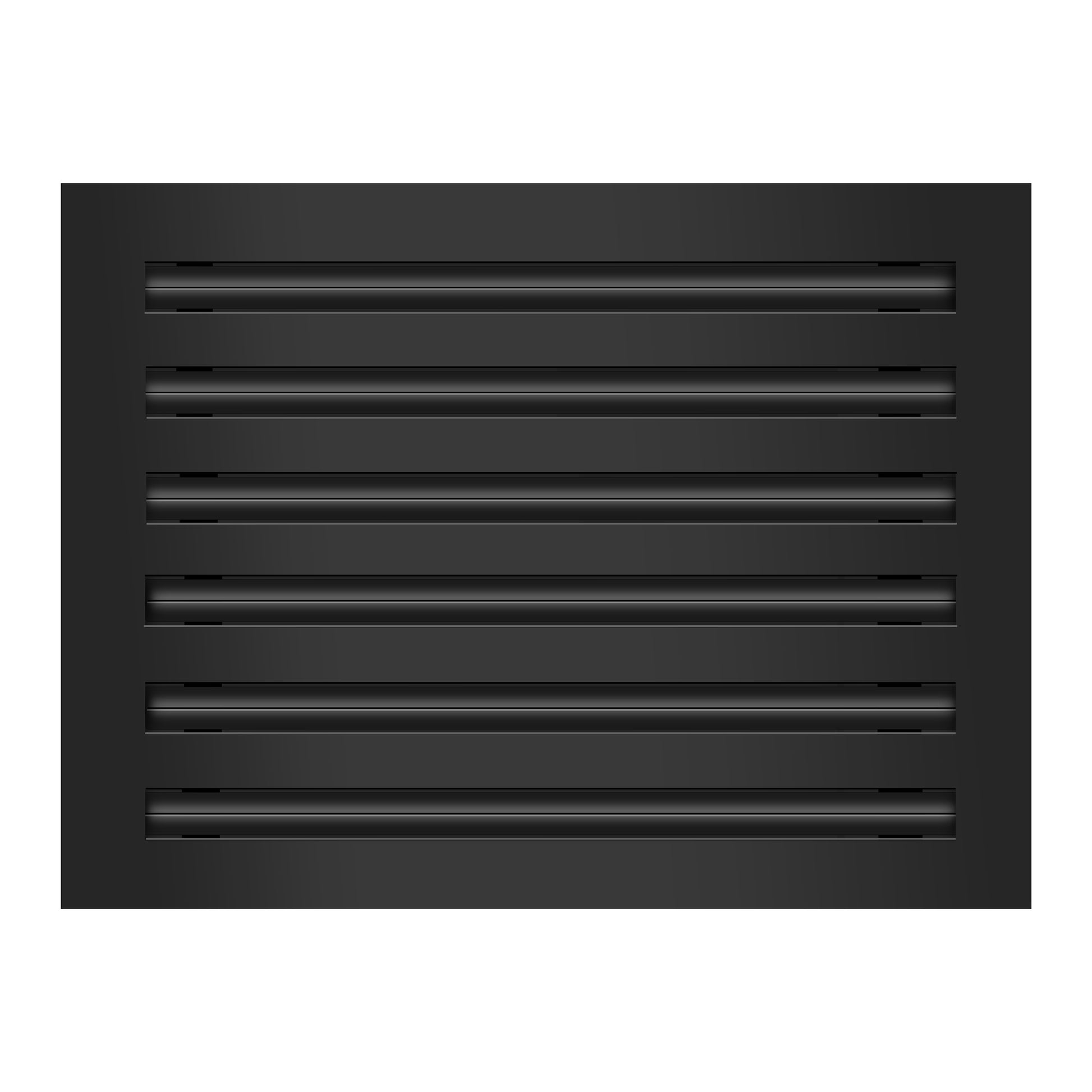 Front of 16x12 Modern Air Vent Cover Black - 16x12 Standard Linear Slot Diffuser Black - Texas Buildmart