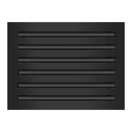 Front of 16x12 Modern Air Vent Cover Black - 16x12 Standard Linear Slot Diffuser Black - Texas Buildmart