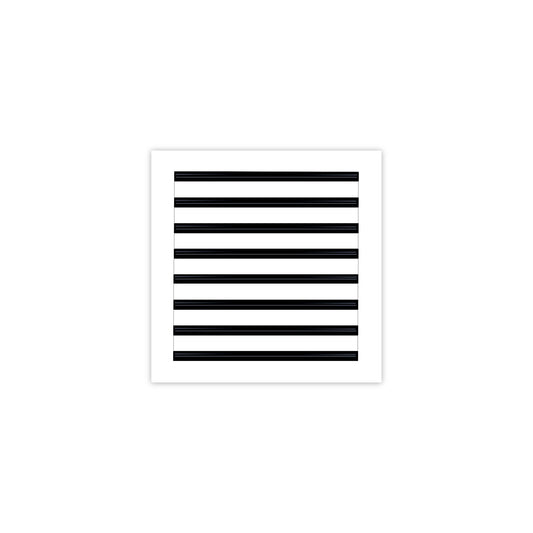 Front of 16x16 Modern Air Vent Cover White - 16x16 Standard Linear Slot Diffuser White - Texas Buildmart