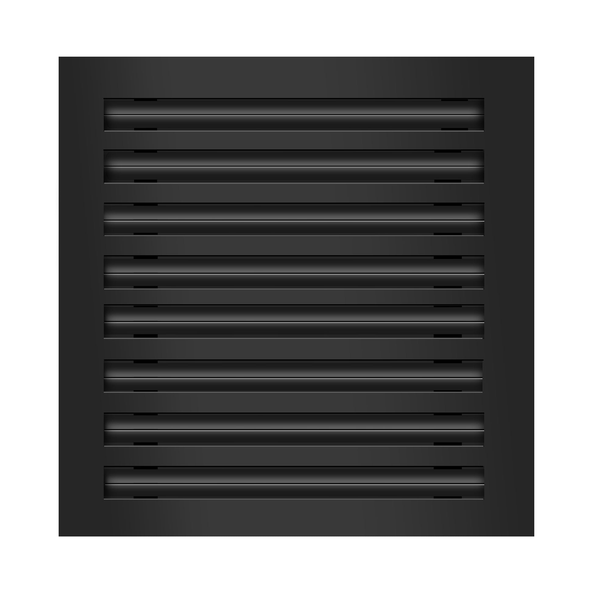 Front of 16x16 Modern Air Vent Cover Black - 16x16 Standard Linear Slot Diffuser Black - Texas Buildmart