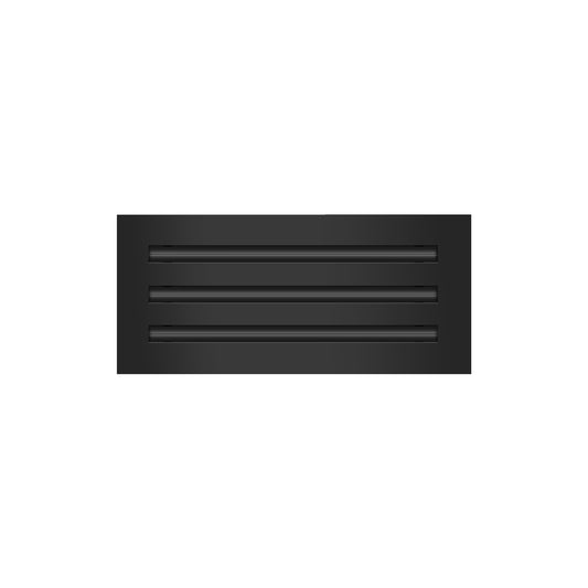 Front of 16x6 Modern Air Vent Cover Black - 16x6 Standard Linear Slot Diffuser Black - Texas Buildmart
