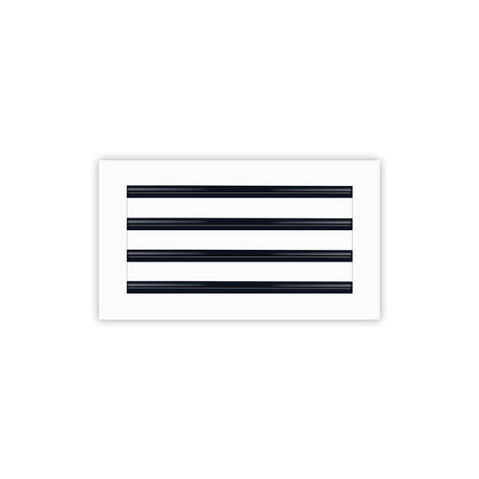 Front of 16x8 Modern Air Vent Cover White - 16x8 Standard Linear Slot Diffuser White - Texas Buildmart