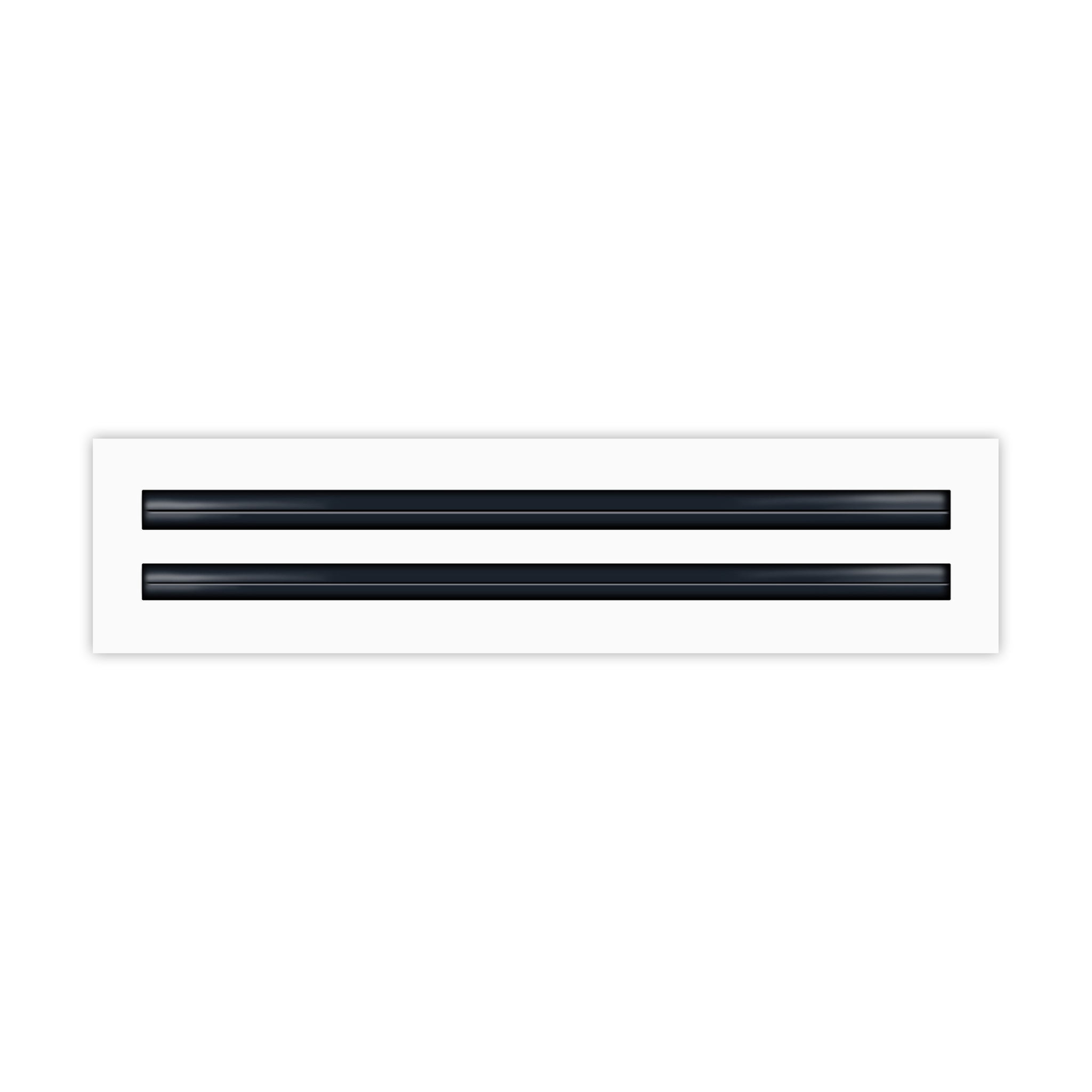Front of 18 Inch 2 Slot Linear Air Vent Cover White - 18 Inch 2 Slot Linear Diffuser White - Texas Buildmart