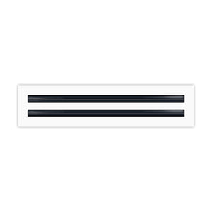 Front of 18 Inch 2 Slot Linear Air Vent Cover White - 18 Inch 2 Slot Linear Diffuser White - Texas Buildmart