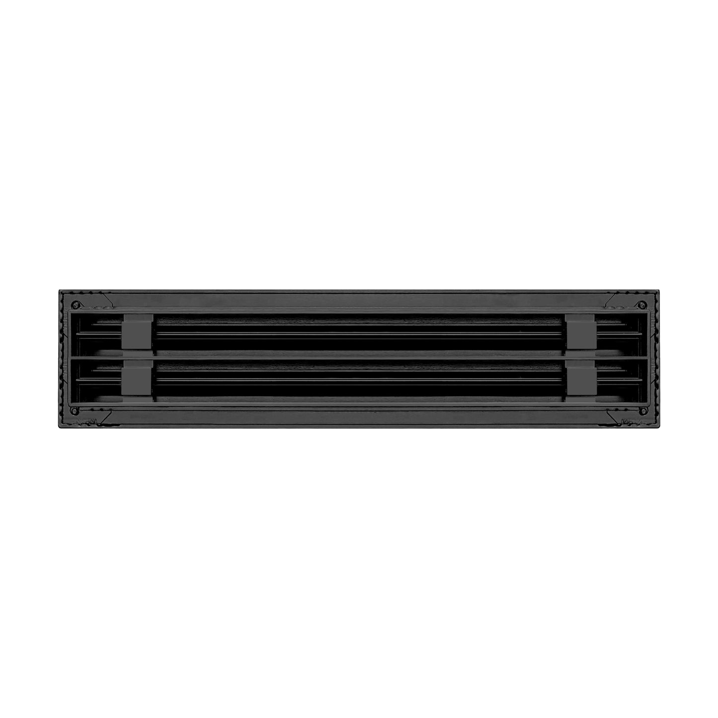 Back of 18 Inch 2 slot Linear Air Vent Cover Black - 18 Inch 2 slot Linear Diffuser Black - Texas Buildmart