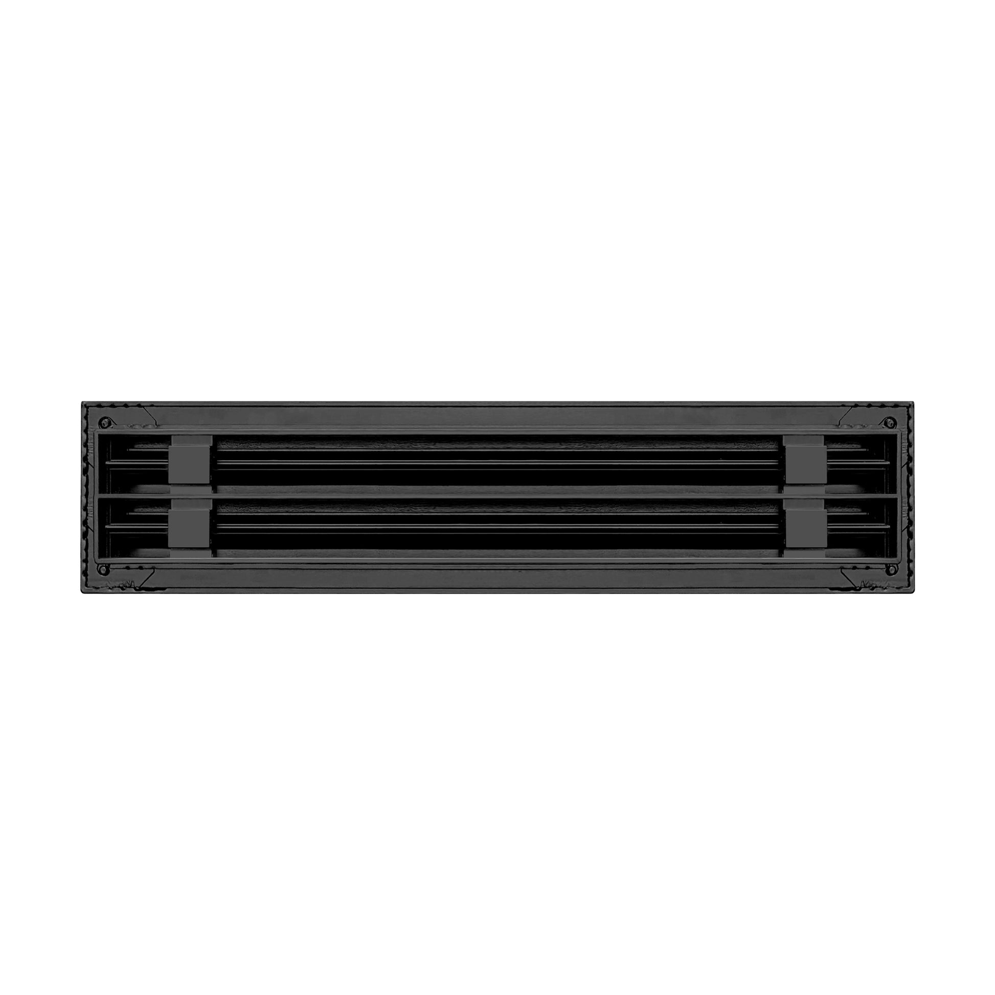 Back of 18 Inch 2 slot Linear Air Vent Cover Black - 18 Inch 2 slot Linear Diffuser Black - Texas Buildmart
