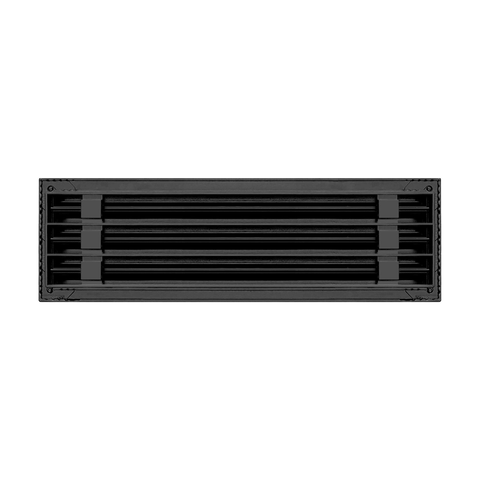 Back of 18 Inch 3 slot Linear Air Vent Cover Black - 18 Inch 3 slot Linear Diffuser Black - Texas Buildmart
