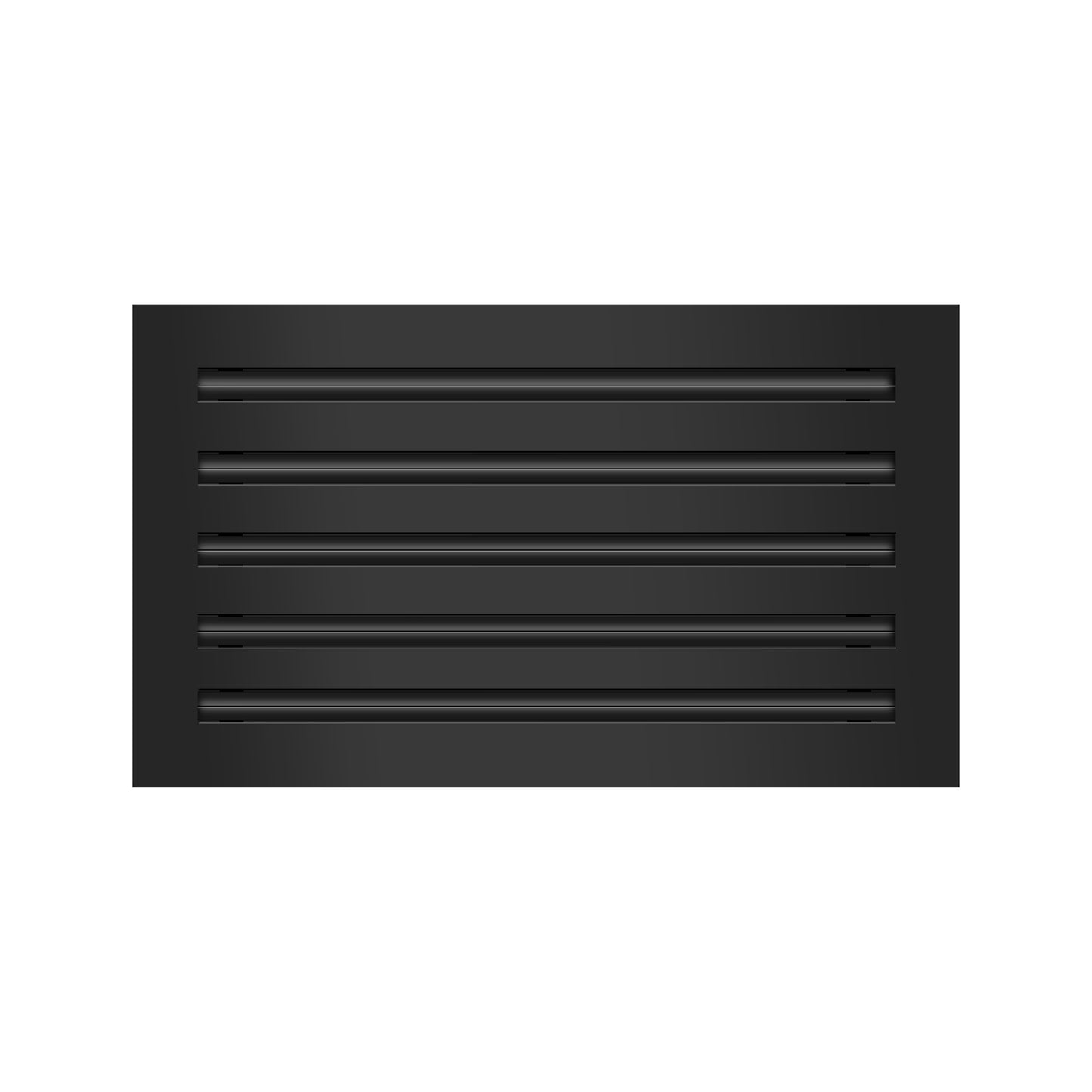 Front of 18x10 Modern Air Vent Cover Black - 18x10 Standard Linear Slot Diffuser Black - Texas Buildmart
