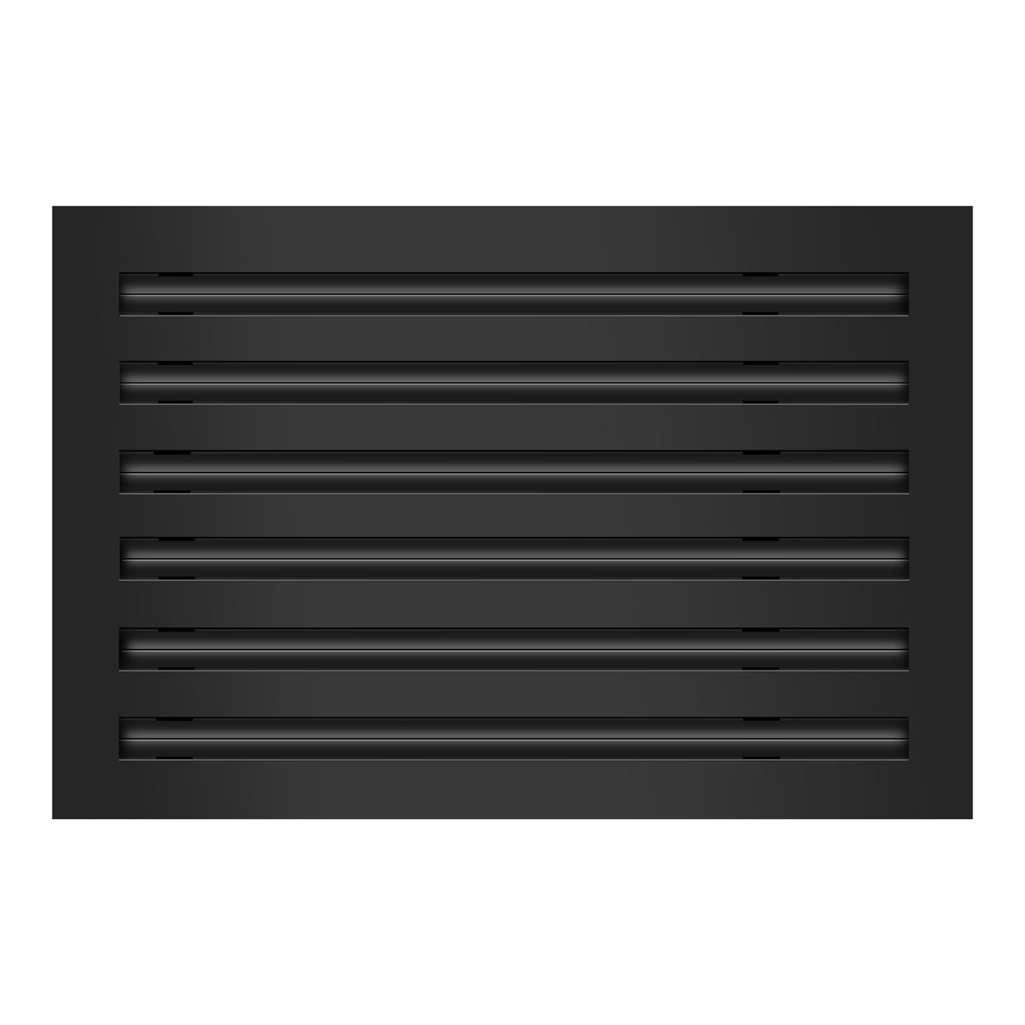 Front of 18x12 Modern Air Vent Cover Black - 18x12 Standard Linear Slot Diffuser Black - Texas Buildmart