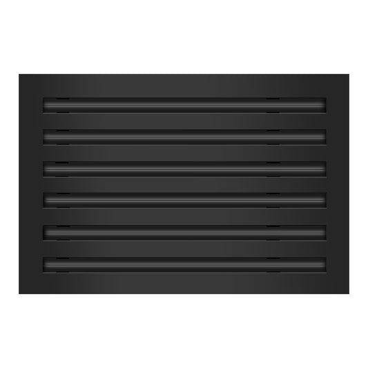 Front of 18x12 Modern Air Vent Cover Black - 18x12 Standard Linear Slot Diffuser Black - Texas Buildmart