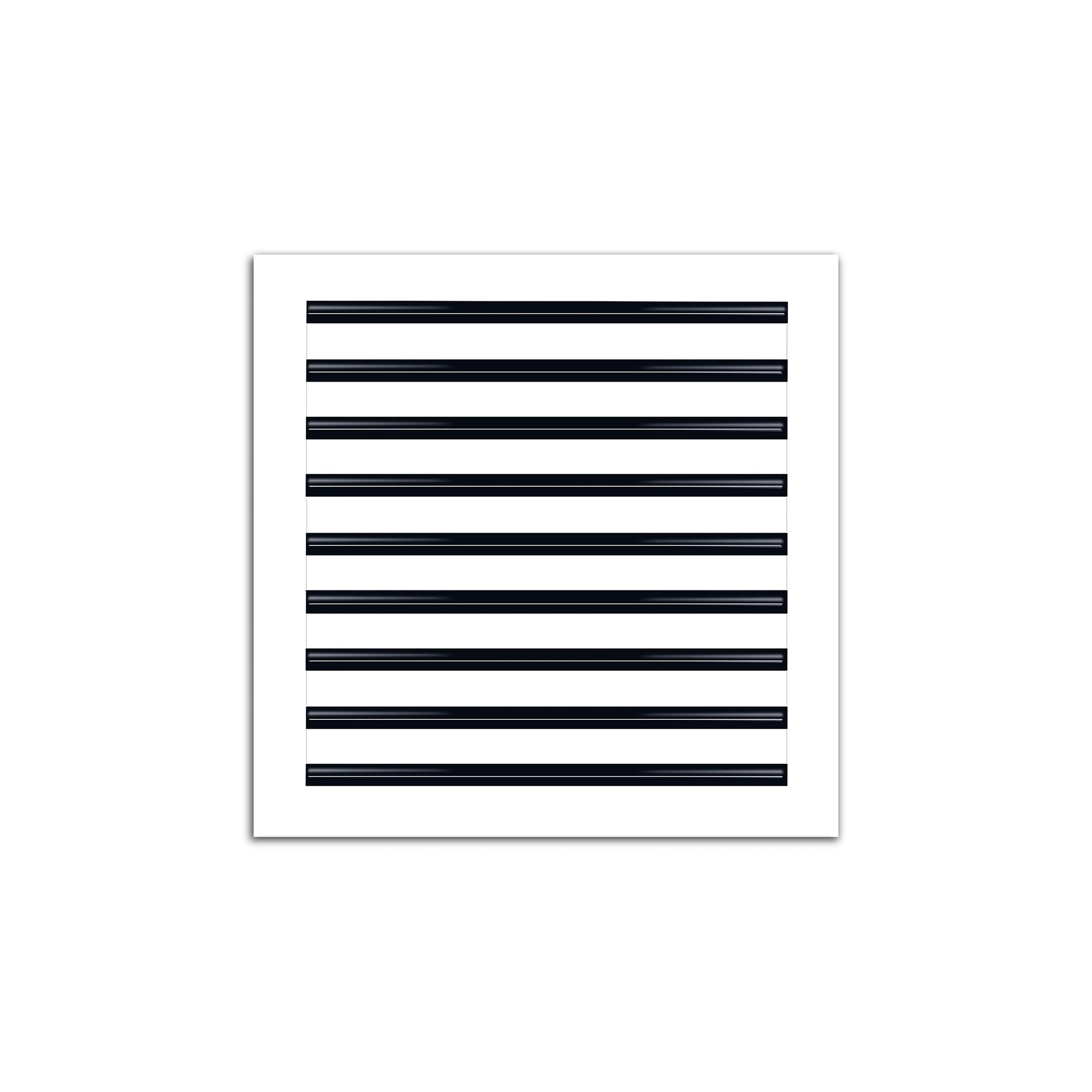 Front of 18x18 Modern Air Vent Cover White - 18x18 Standard Linear Slot Diffuser White - Texas Buildmart