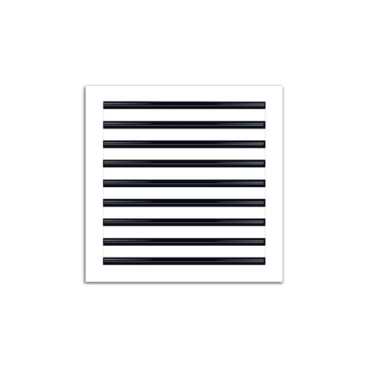 Front of 18x18 Modern Air Vent Cover White - 18x18 Standard Linear Slot Diffuser White - Texas Buildmart