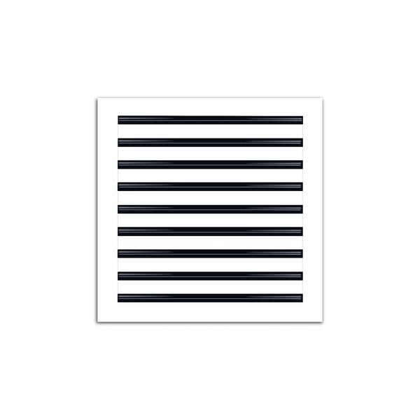 Front of 18x18 Modern Air Vent Cover White - 18x18 Standard Linear Slot Diffuser White - Texas Buildmart