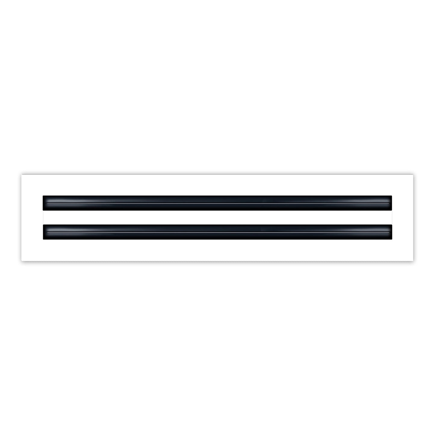Front of 18x4 Modern Air Vent Cover White - 18x4 Standard Linear Slot Diffuser White - Texas Buildmart