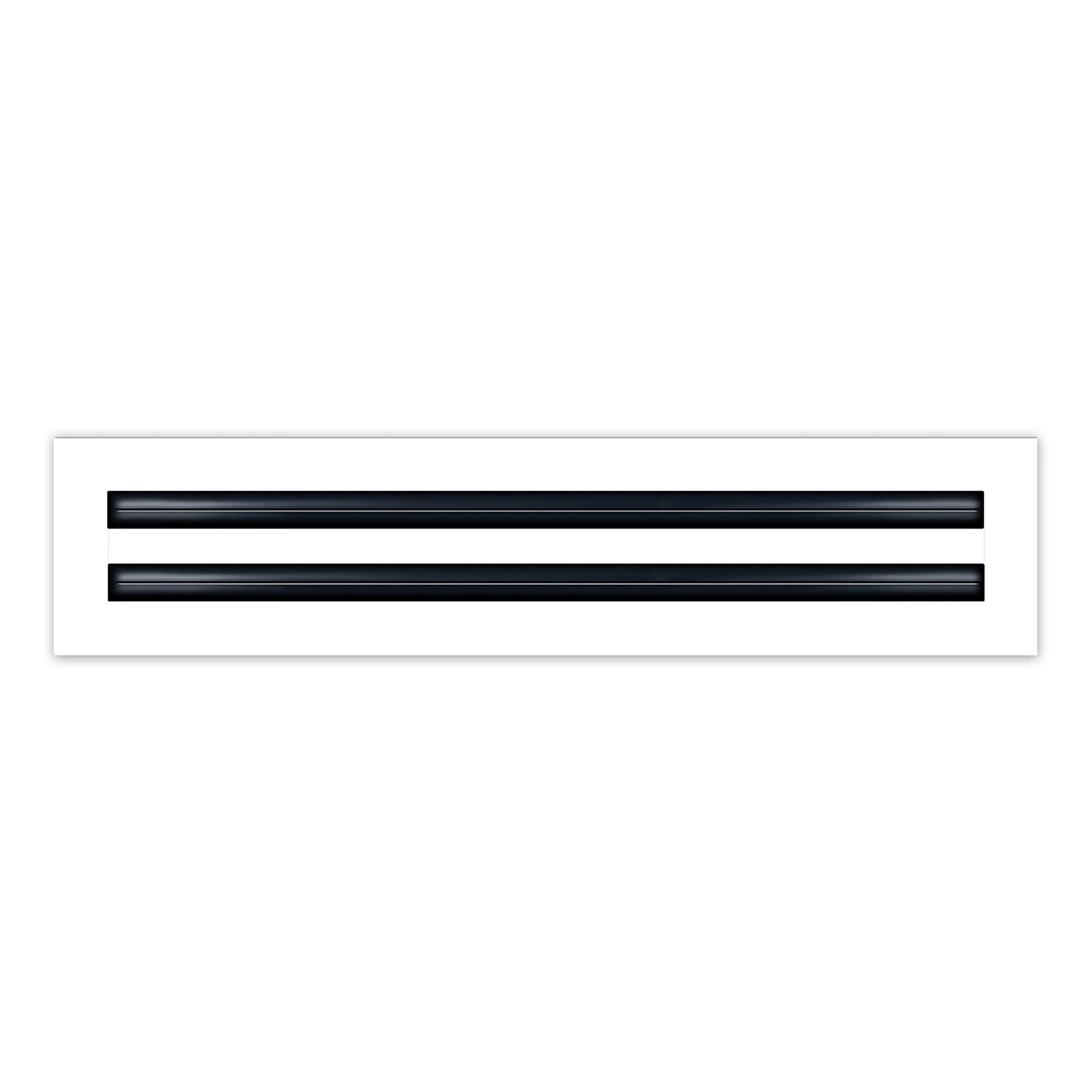 Front of 18x4 Modern Air Vent Cover White - 18x4 Standard Linear Slot Diffuser White - Texas Buildmart