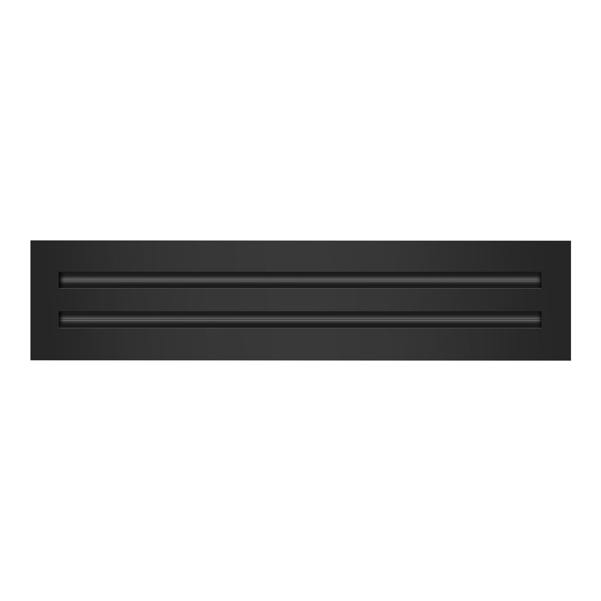 Front of 18x4 Modern Air Vent Cover Black - 18x4 Standard Linear Slot Diffuser Black - Texas Buildmart