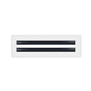 BUILDMART - 18" MUD-IN Linear Slot Diffuser - 2 Slot - Air Vent Cover - Drywall MUD IN White Air Vent - MUD Linear Slot Diffuser - Register Grille for Ceiling and Walls - Texas Buildmart