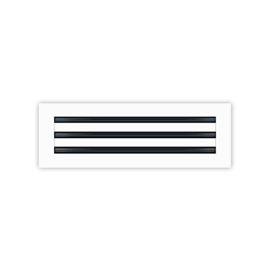 Front of 18x6 Modern Air Vent Cover White - 18x6 Standard Linear Slot Diffuser White - Texas Buildmart