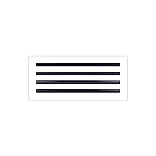 Front of 18x8 Modern Air Vent Cover White - 18x8 Standard Linear Slot Diffuser White - Texas Buildmart
