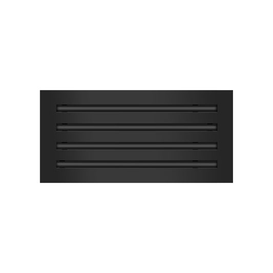Front of 18x8 Modern Air Vent Cover Black - 18x8 Standard Linear Slot Diffuser Black - Texas Buildmart