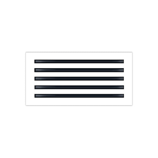 Front of 20x10 Modern Air Vent Cover White - 20x10 Standard Linear Slot Diffuser White - Texas Buildmart