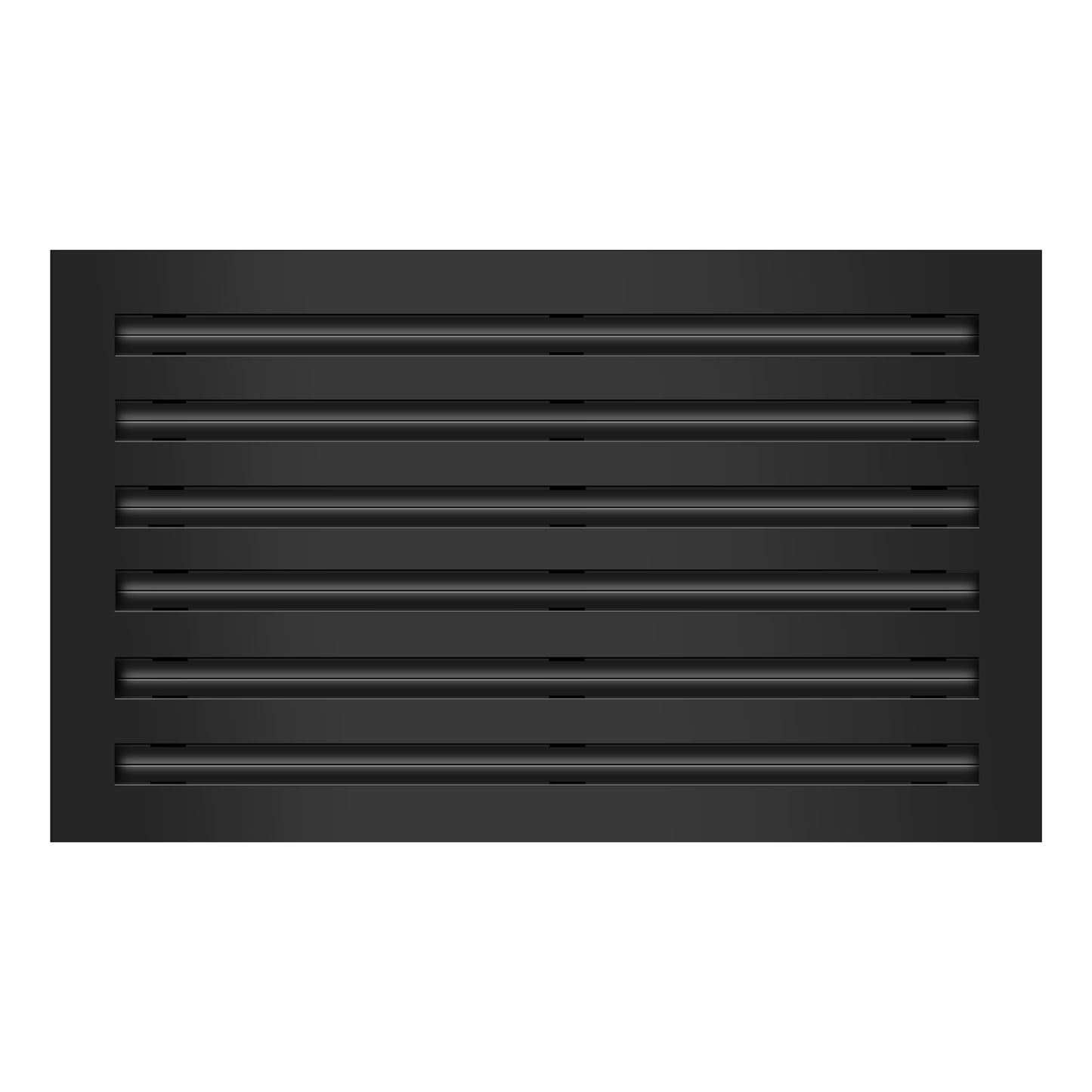 Front of 20x12 Modern Air Vent Cover Black - 20x12 Standard Linear Slot Diffuser Black - Texas Buildmart