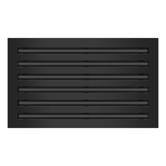 Front of 20x12 Modern Air Vent Cover Black - 20x12 Standard Linear Slot Diffuser Black - Texas Buildmart