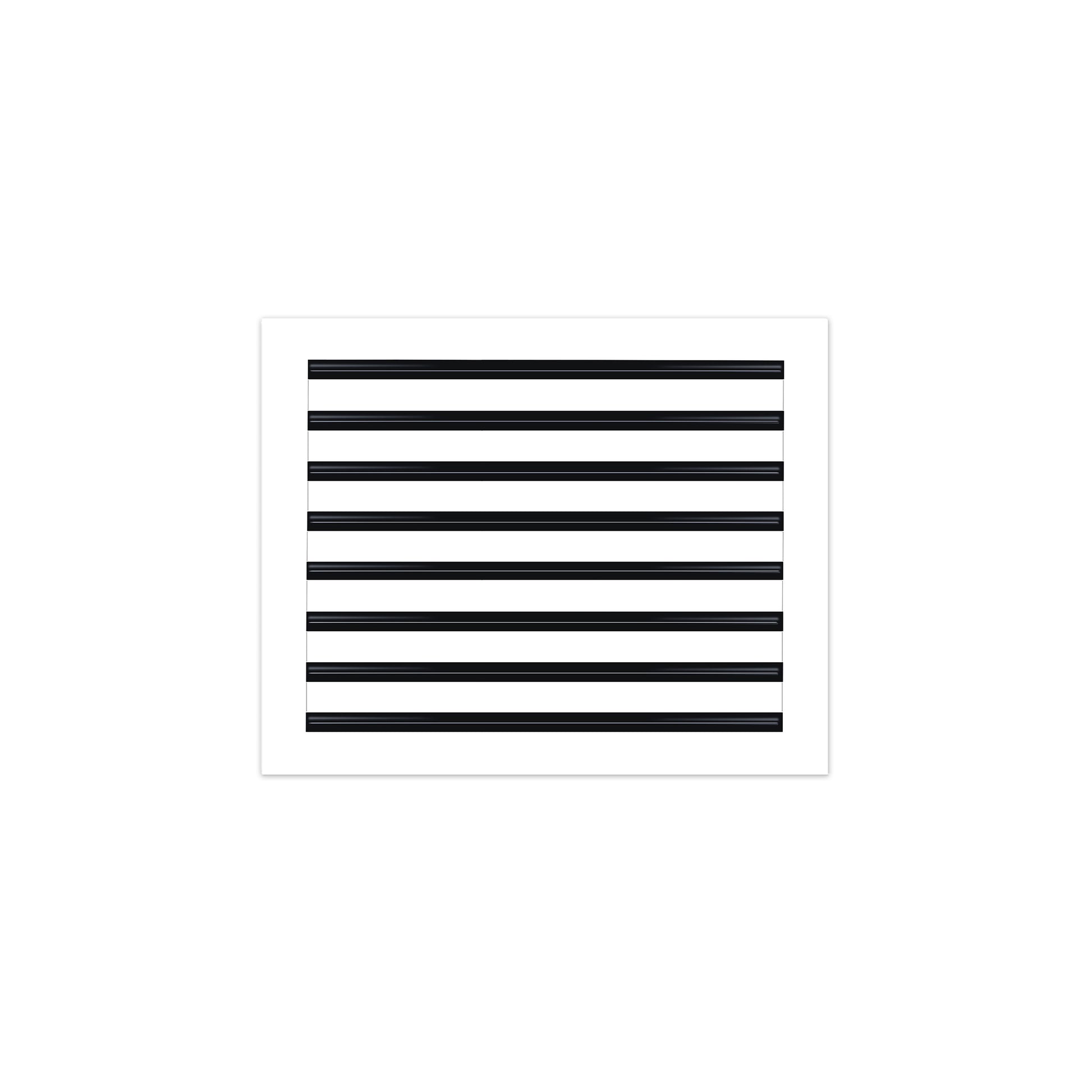 Front of 20x16 Modern Air Vent Cover White - 20x16 Standard Linear Slot Diffuser White - Texas Buildmart