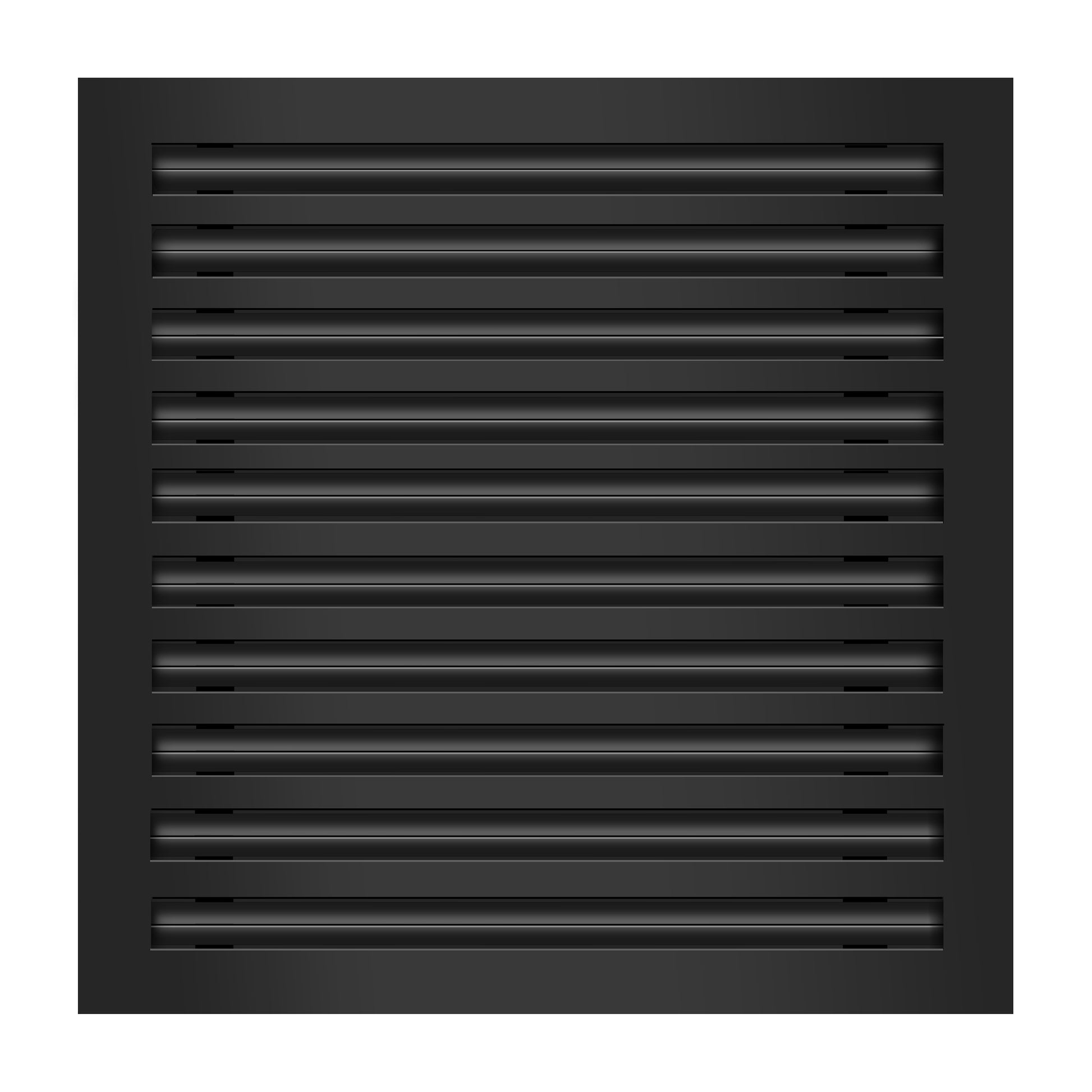 Front of 20x20 Modern Air Vent Cover Black - 20x20 Standard Linear Slot Diffuser Black - Texas Buildmart