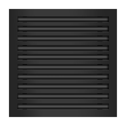 Front of 20x20 Modern Air Vent Cover Black - 20x20 Standard Linear Slot Diffuser Black - Texas Buildmart