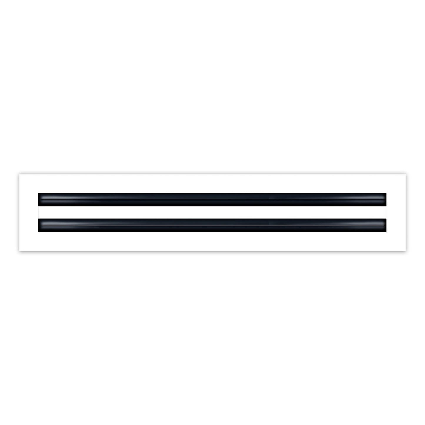 Front of 20x4 Modern Air Vent Cover White - 20x4 Standard Linear Slot Diffuser White - Texas Buildmart
