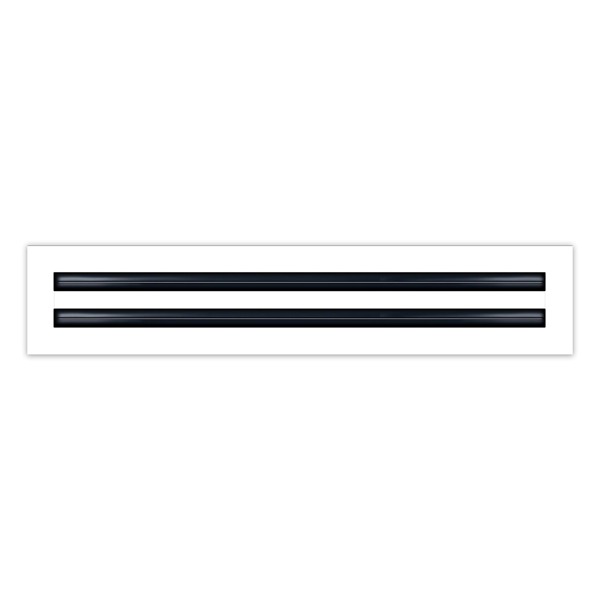 Front of 20x4 Modern Air Vent Cover White - 20x4 Standard Linear Slot Diffuser White - Texas Buildmart