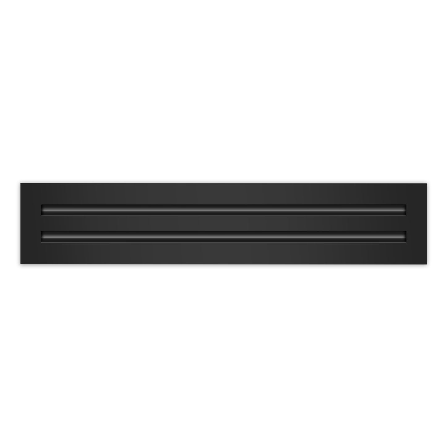 Front of 20x4 Modern Air Vent Cover Black - 20x4 Standard Linear Slot Diffuser Black - Texas Buildmart