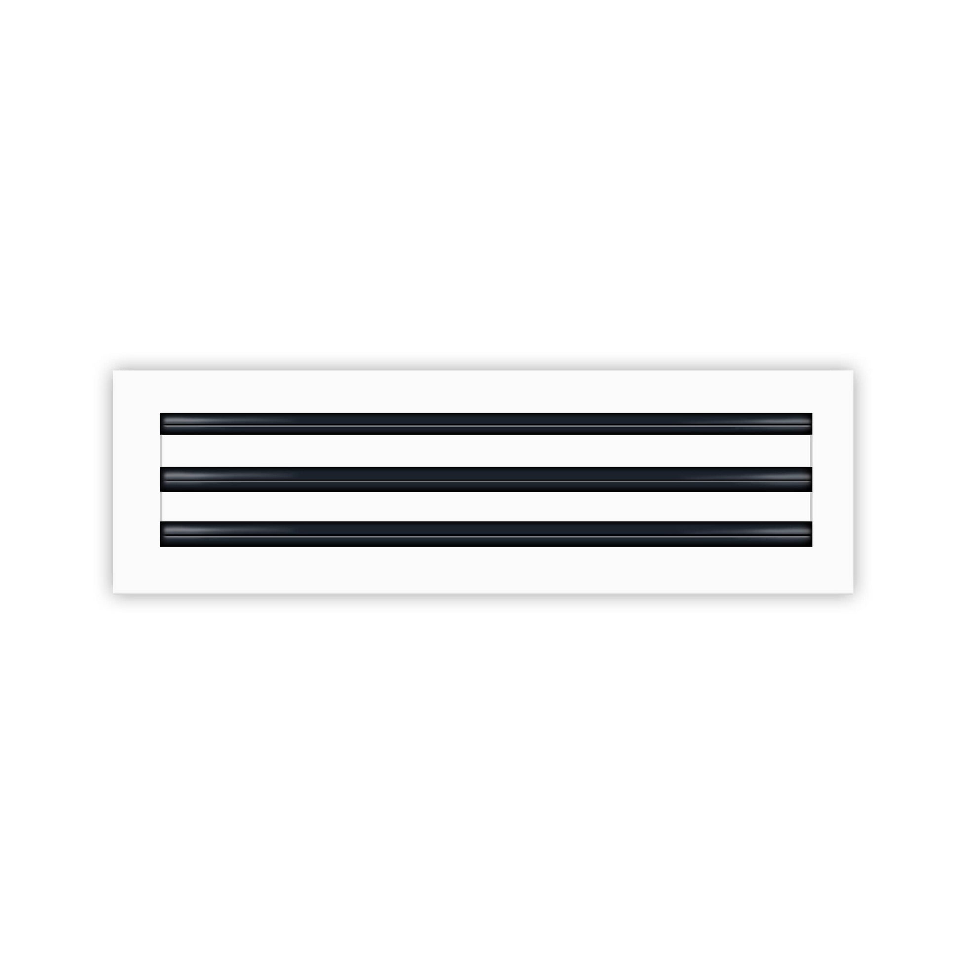 Front of 20x6 Modern Air Vent Cover White - 20x6 Standard Linear Slot Diffuser White - Texas Buildmart