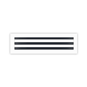 Front of 20x6 Modern Air Vent Cover White - 20x6 Standard Linear Slot Diffuser White - Texas Buildmart