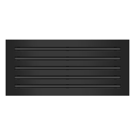Front of 22x10 Modern Air Vent Cover Black - 22x10 Standard Linear Slot Diffuser Black - Texas Buildmart