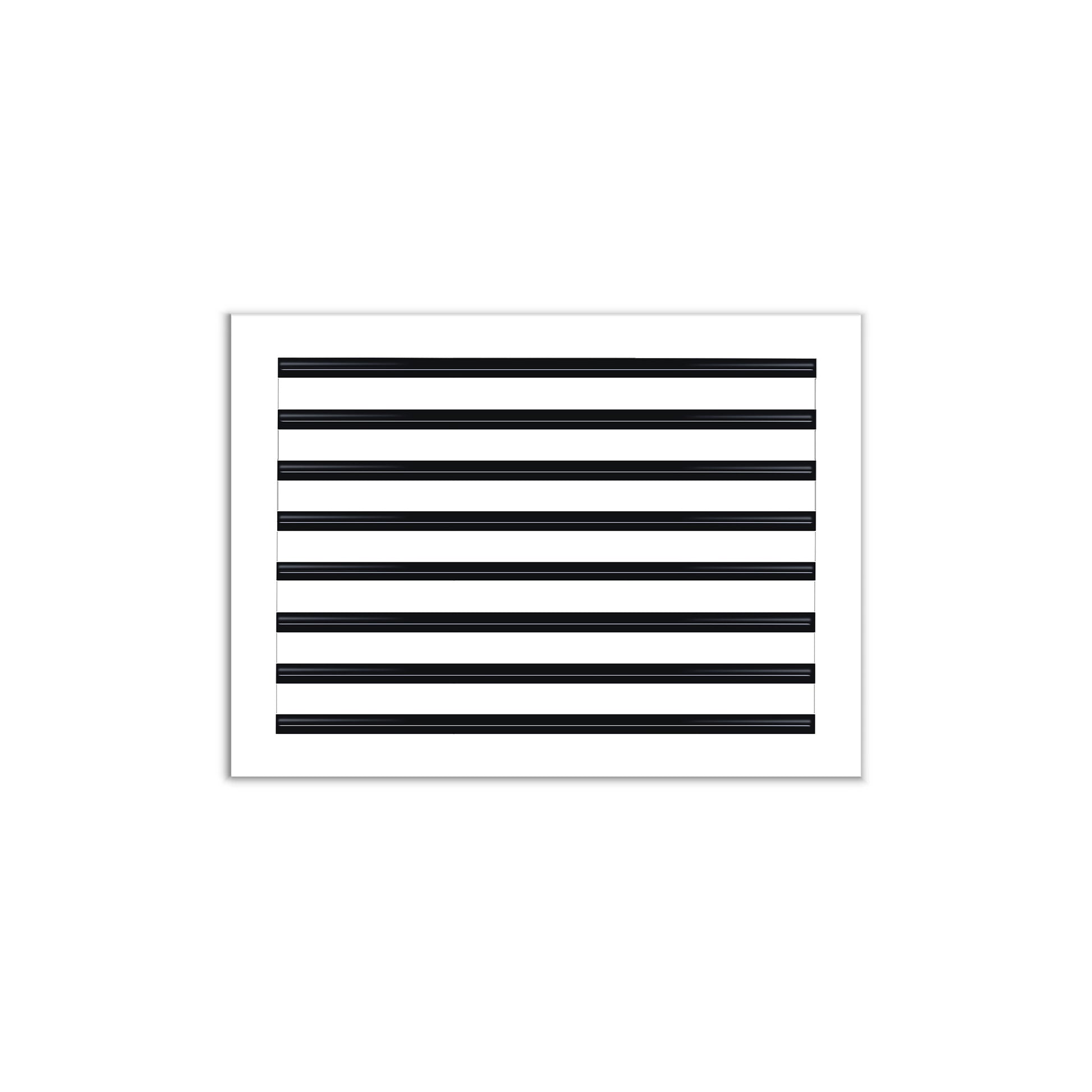 Front of 22x16 Modern Air Vent Cover White - 22x16 Standard Linear Slot Diffuser White - Texas Buildmart