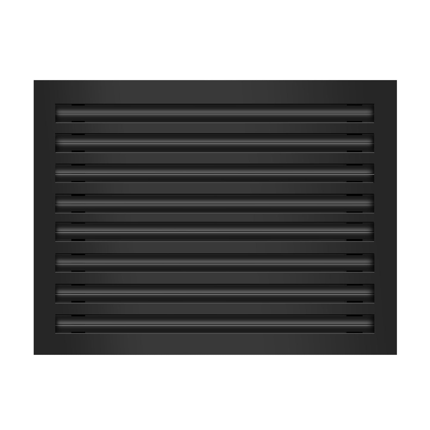 Front of 22x16 Modern Air Vent Cover Black - 22x16 Standard Linear Slot Diffuser Black - Texas Buildmart
