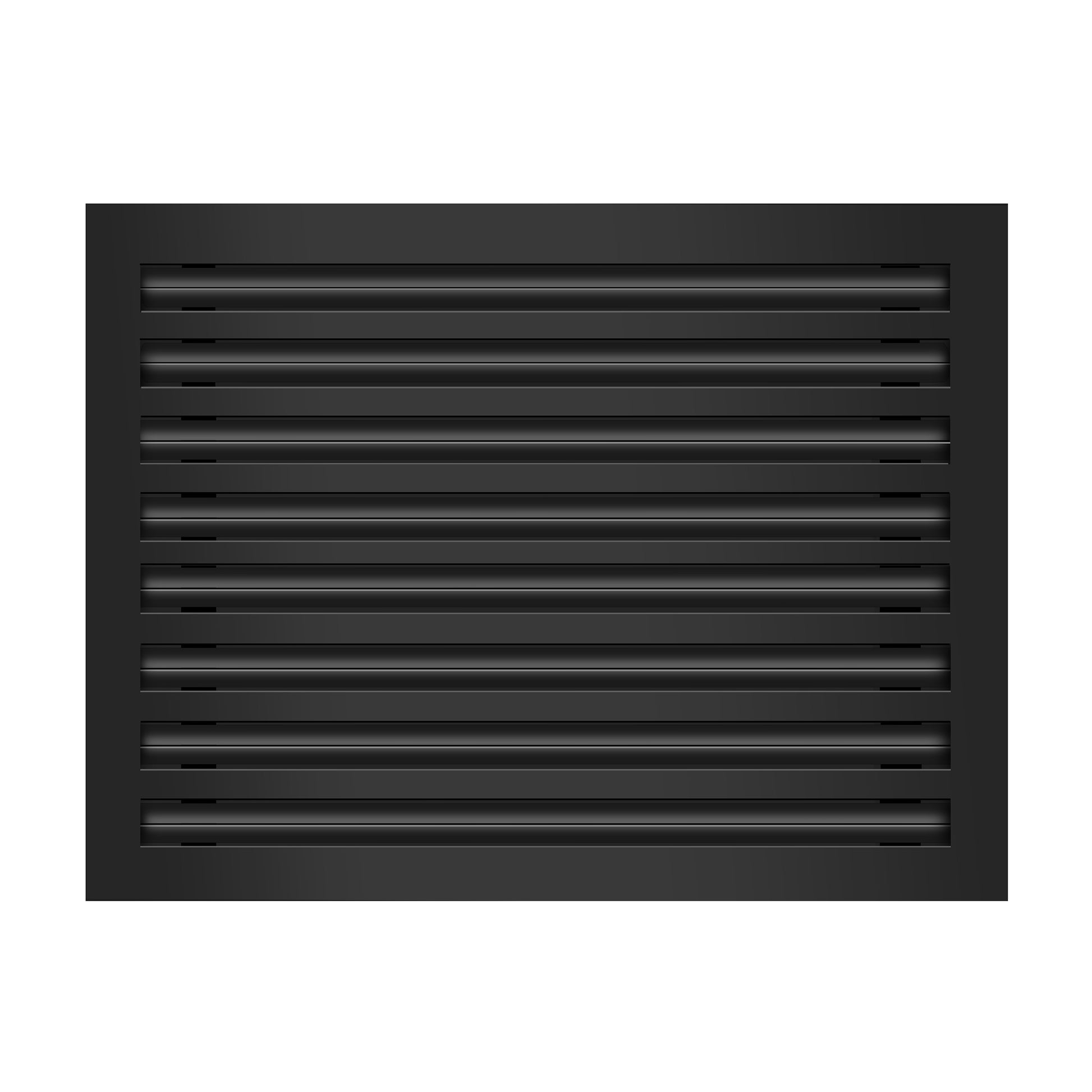 Front of 22x16 Modern Air Vent Cover Black - 22x16 Standard Linear Slot Diffuser Black - Texas Buildmart